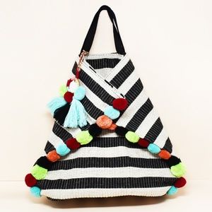 Beaujolais Pompom Beach Bag